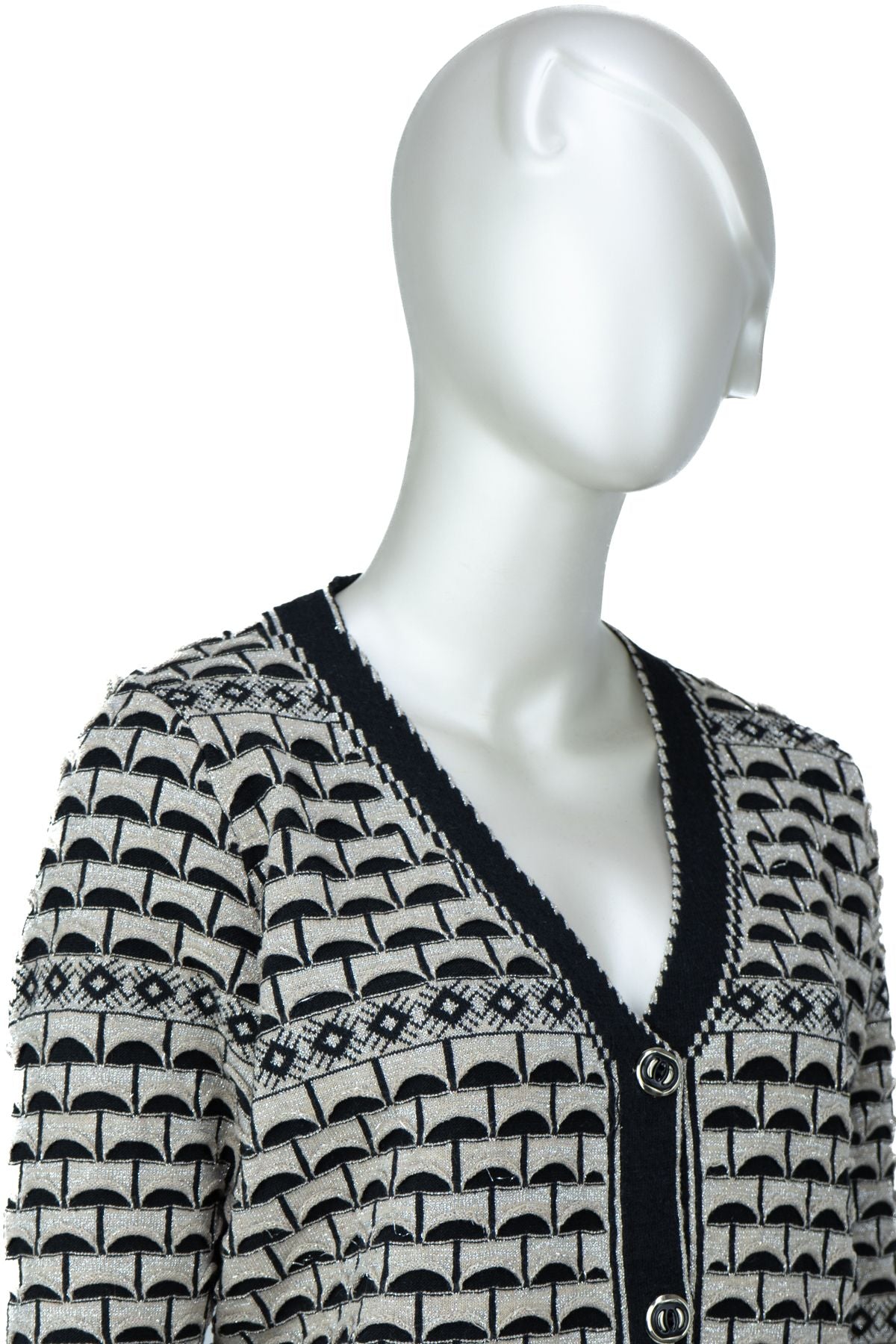 Kadın Kışlık Anne Hırka Pamuklu Triko Örme Simli Önden Düğmeli Çift Cepli Rahat Kesim